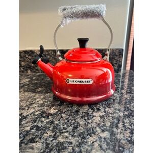 Le Creuset Cerise Red Whistling Teakettle 1.7 Qt Enamel on Steel Q3101-67